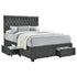 Upholstered Queen Storage Panel Bed Grey