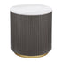 Round Marble Top Side End Table White and Charcoal