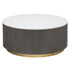 Round Marble Top Coffee Table White and Charcoal