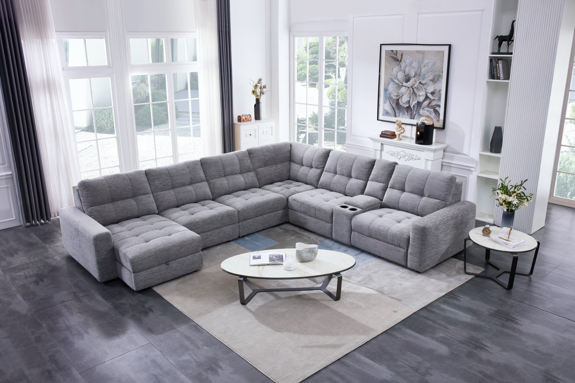 Levi 7-Piece Power Sectional with Storage Chaise