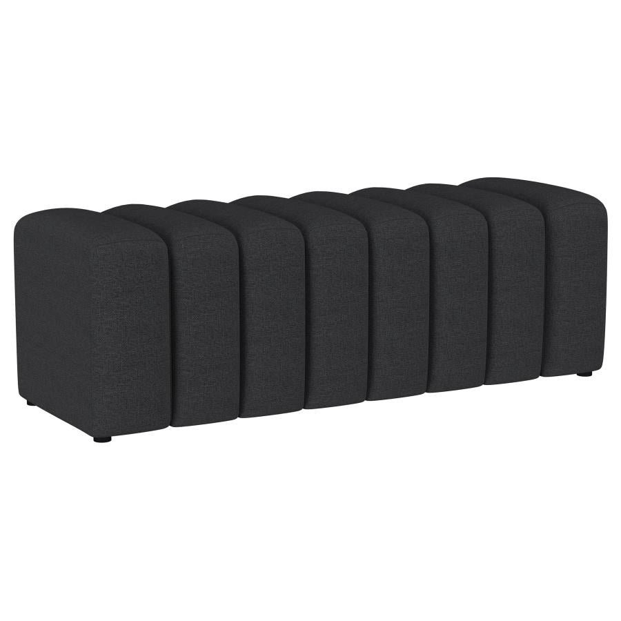 Upholstered Tufted Accent Bench Charcoal