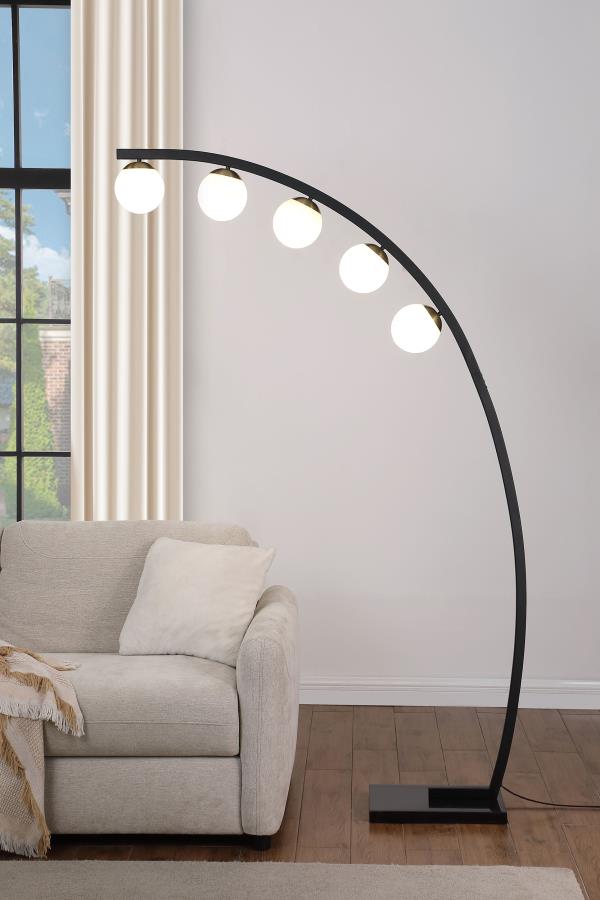 78-inch Spherical 5-light Arc Metal Floor Lamp Black