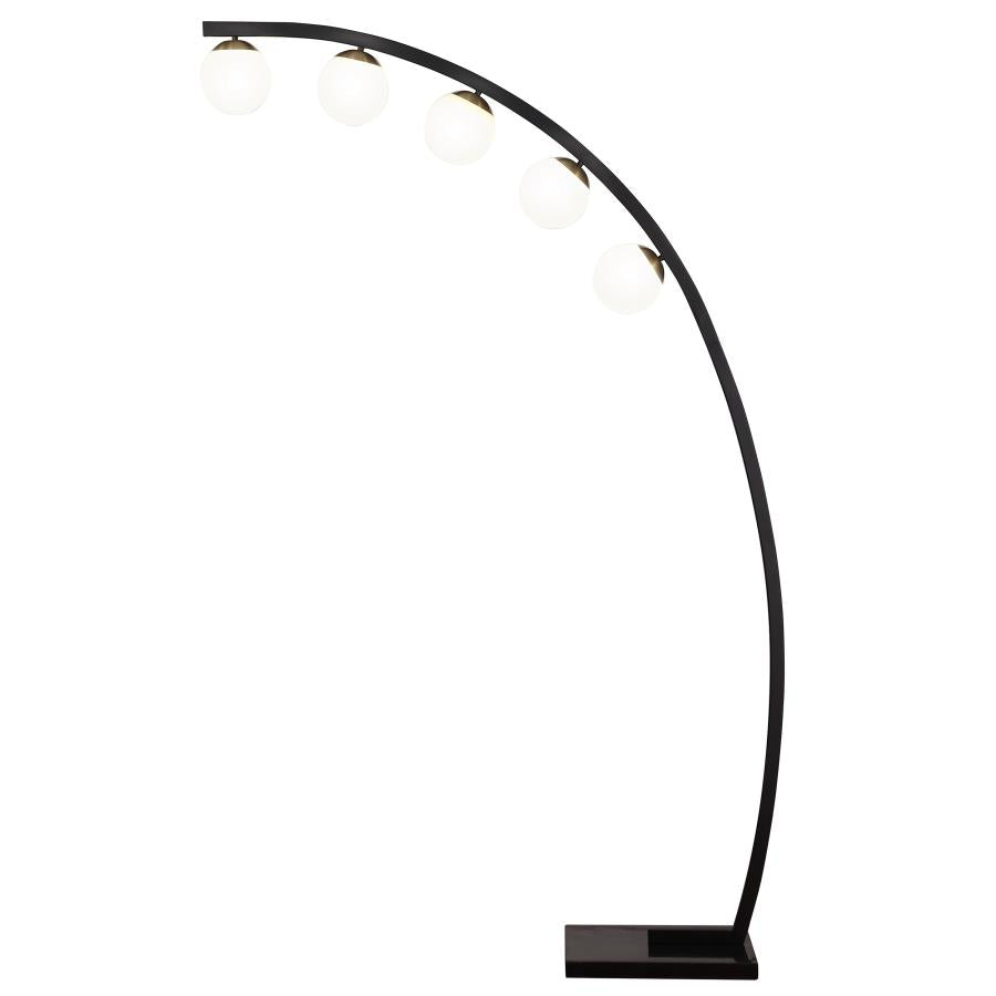 78-inch Spherical 5-light Arc Metal Floor Lamp Black