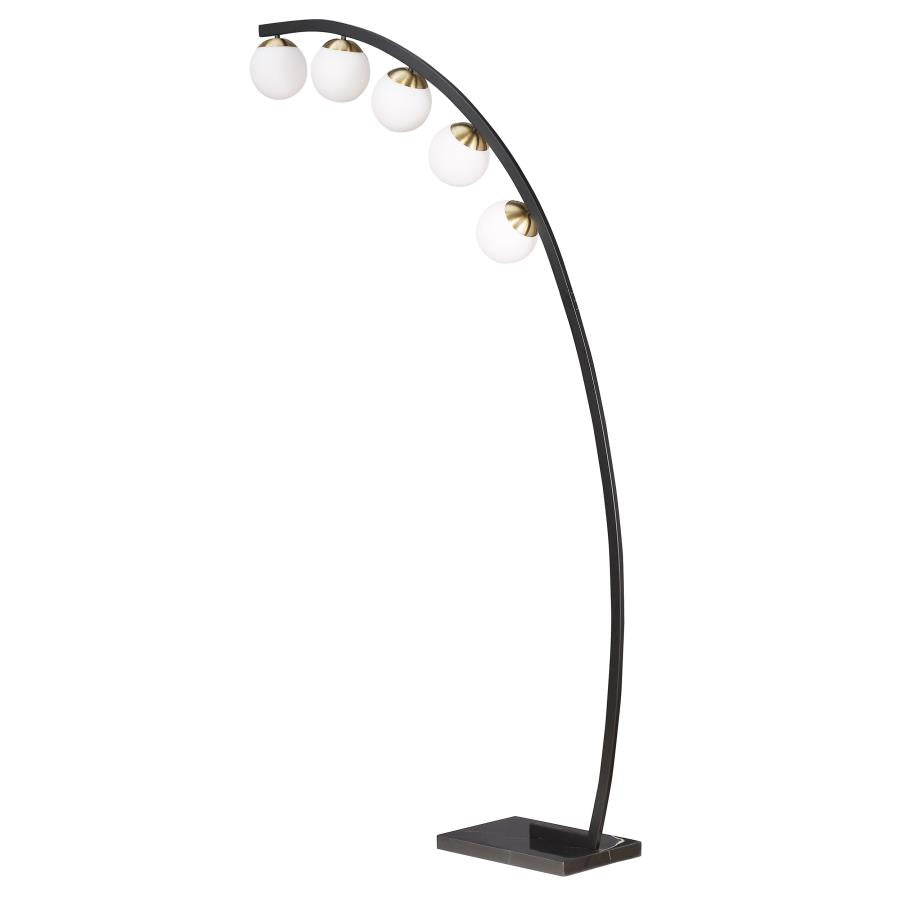 78-inch Spherical 5-light Arc Metal Floor Lamp Black