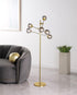 62-inch Molecular Smoked Orb Metal Floor Lamp Gold