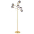 62-inch Molecular Smoked Orb Metal Floor Lamp Gold