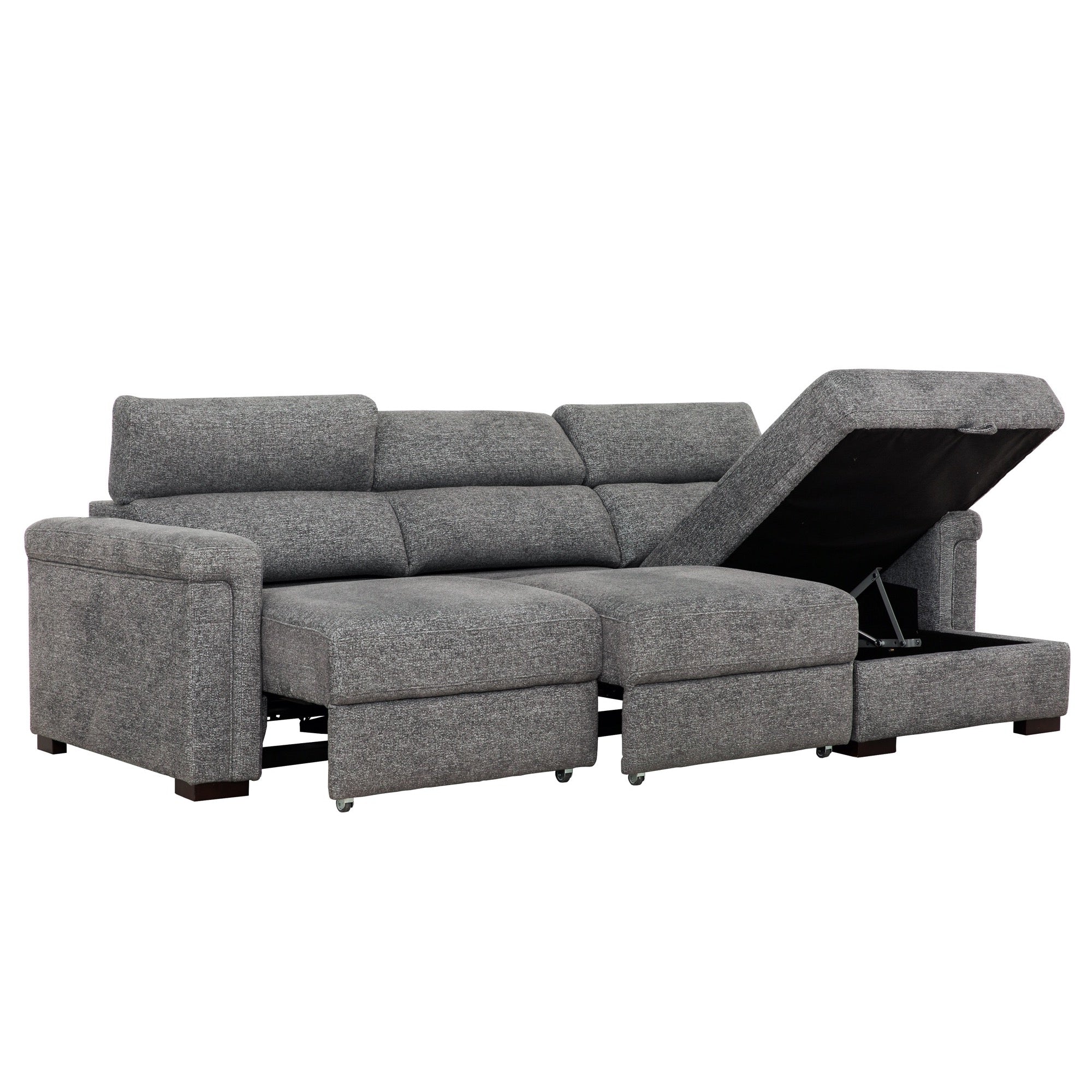 Logan Power Sectional with Sliders and Chaise