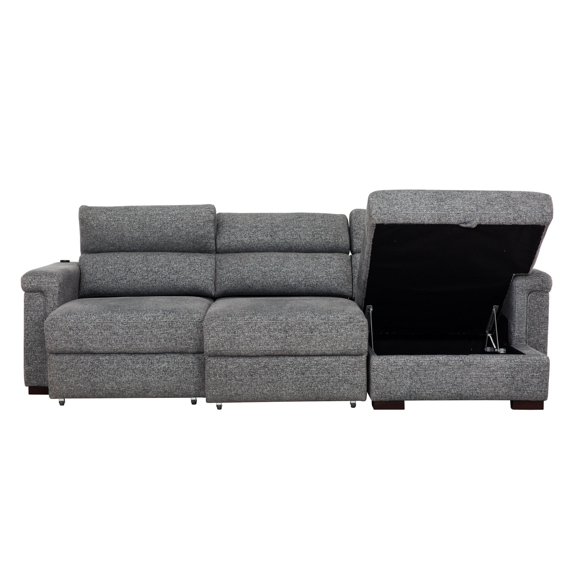 Logan Power Sectional with Sliders and Chaise